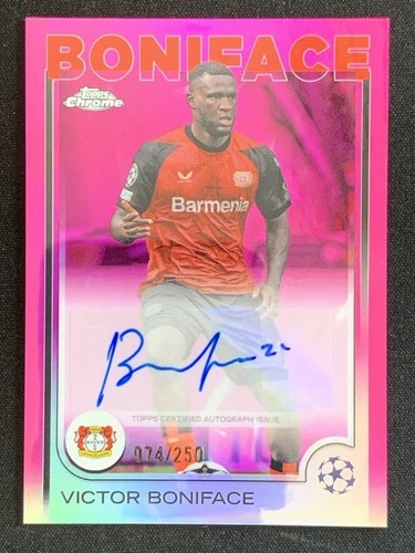 Victor Boniface 2024 Topps Chrome Pink Refractor /250