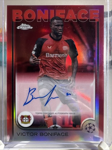 Victor Boniface 2024 Topps Chrome UEFA Calcio Rosso /5