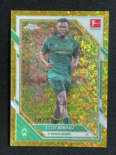 Victor Boniface 2025 Topps Cromo Bundesliga Oro Mini-Diamante /50