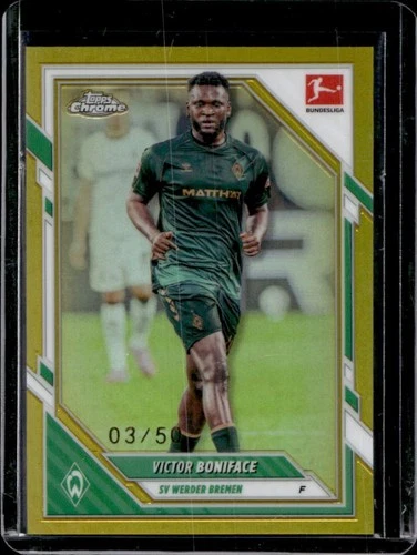 Victor Boniface 2025 Topps Cromo Bundesliga Oro Refractor /50