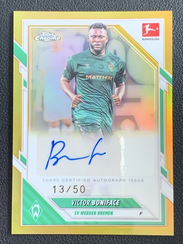 Victor Boniface 2025 Topps Cromo Bundesliga Oro Rifrattore /50