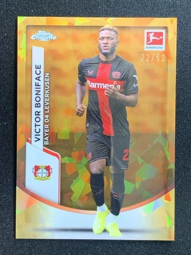 Victor Boniface 2023 Topps Cromo Zafiro Bundesliga Oro /50
