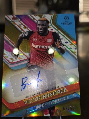 Victor Boniface 2024 Topps Finest Gold Refractor /50