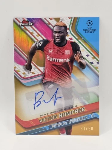 Victor Boniface 2024 Topps Finest Gold Refractor /50