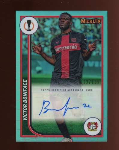Victor Boniface 2024 Topps Merlin Aqua Refractor /199