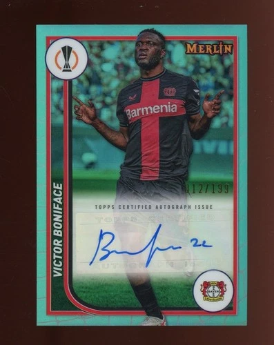 Victor Boniface 2024 Topps Merlin Chrome Aqua Refractor /199