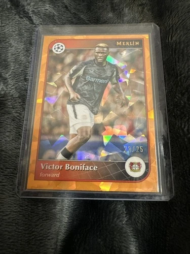 Victor Boniface 2023 Topps Merlin Chrome Cracked Ice /25