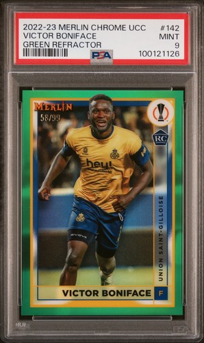 Victor Boniface 2022 Topps Merlin Chrome Green Refractor /99