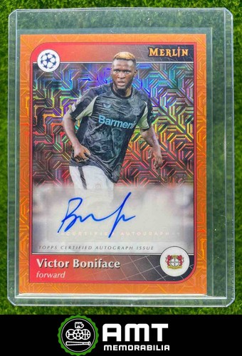 Victor Boniface 2024 Topps Merlin Chrome Orange Mojo /25