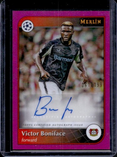 Victor Boniface 2024 Topps Merlin Chrome Pink Refractor /199