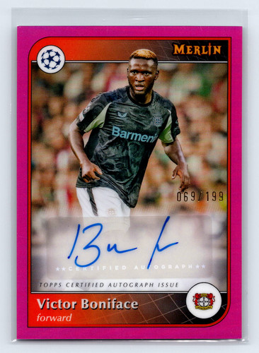 Victor Boniface 2025 Topps Merlin Chrome Pink Refractor /199