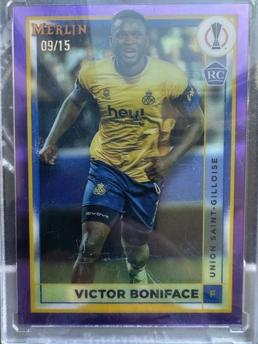 Victor Boniface 2022 Panini Merlin Chrome Purple MOJO Refractor /15
