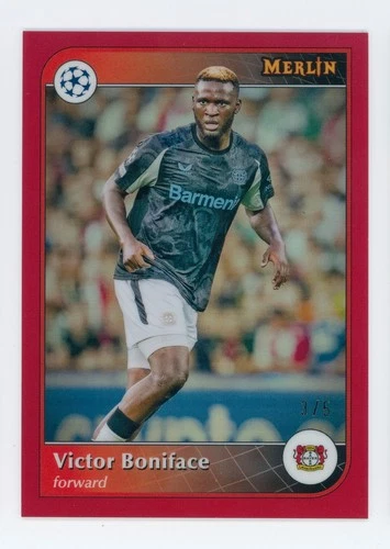 Victor Boniface 2024 Topps Merlin Chrome Red Refractor /5