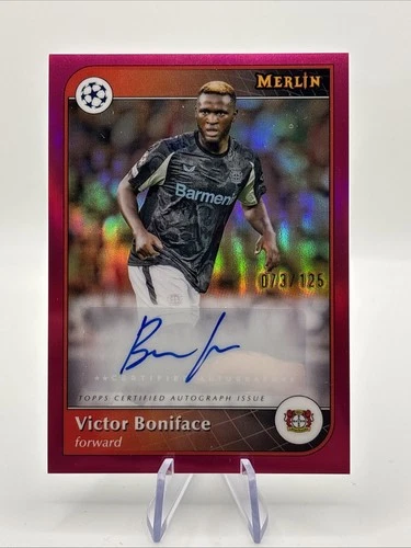Victor Boniface 2024 Topps Merlin Chrome UCC Magenta Refractor /125