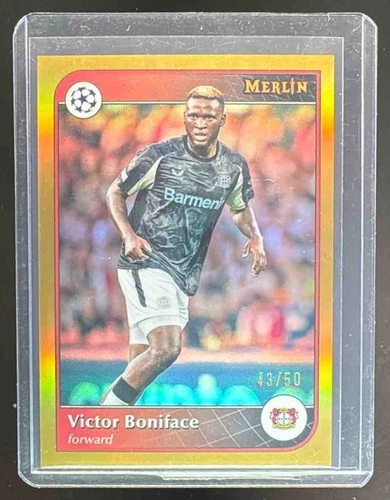 Victor Boniface 2024 Topps Merlin Chrome UEFA Gold Refractor /50