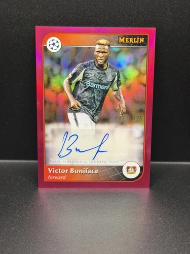 Victor Boniface 2024 Topps Merlin Chrome UEFA Magenta Refractor /125