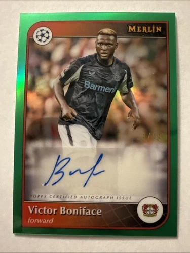 Victor Boniface 2024 Topps Merlin UEFA Club True Green Refractor /99