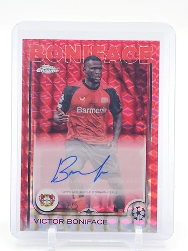 Victor Boniface 2024 Topps Chrome UEFA Red Geometric CA-VB/5