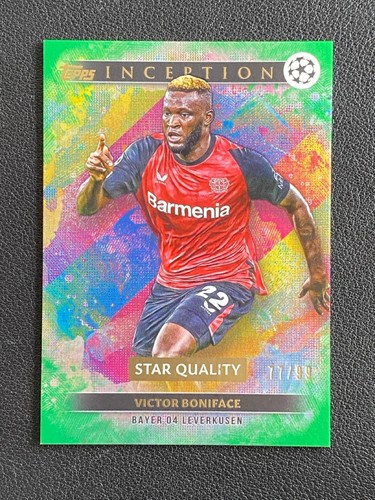 Victor Boniface 2024 Topps Inception UCC Green Foil /99