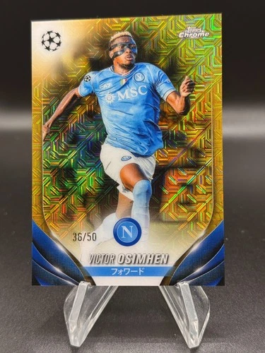 Victor Osimhen 2023 Topps Chrome Gold Mojo Refractor /50