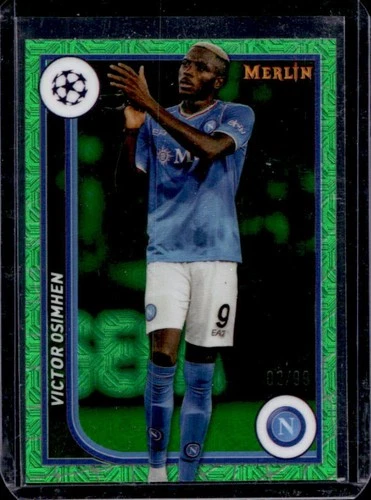 Victor Osimhen 2023 Topps Chrome Merlin Green Mojo Refractor /99