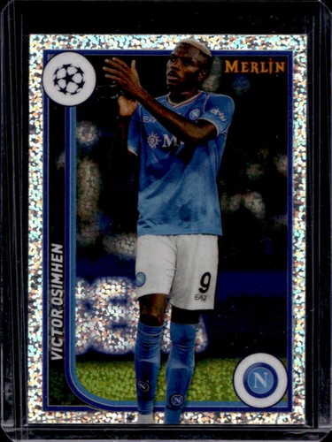 Victor Osimhen 2024 Topps Chrome Merlin UEFA Speckle Refractor /150