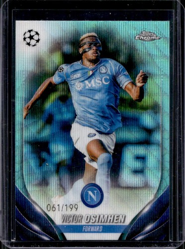 Victor Osimhen 2023 Topps Chrome UEFA Aqua Wave Refractor /199