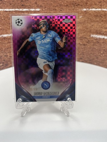 Victor Osimhen 2023 Topps Chrome UEFA Magenta X-Fractor 78/99