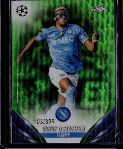 Victor Osimhen 2023 Topps Chrome UEFA Neon Green Wave /399