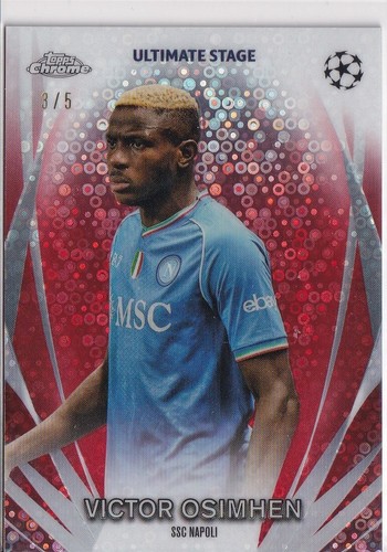 Victor Osimhen 2024 Topps Chrome UEFA Red Disco /5