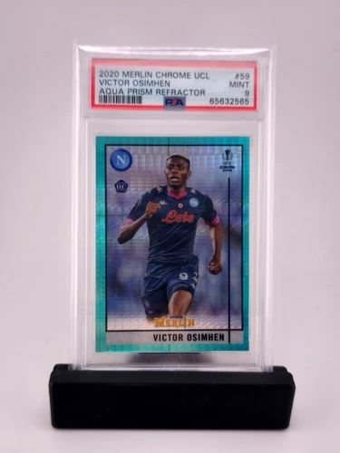 Victor Osimhen 2020 Topps Merlin Chrome Aqua Prism Refractor