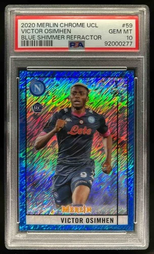 Victor Osimhen 2020 Topps Merlin Chrome Blue Shimmer /75