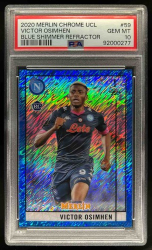 Victor Osimhen 2021 Topps Merlin Chrome Blue Shimmer /75