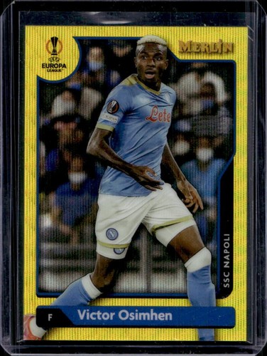 Victor Osimhen 2021 Topps Merlin Chrome Yellow Wave Refractor /225