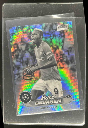 Victor Osimhen 2023 Panini Stadium Club Chrome Black and White Refractor /299