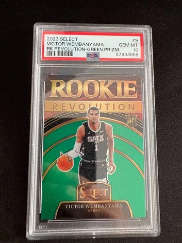 Victor Wembanyama 2023 Panini Select Green Prizm