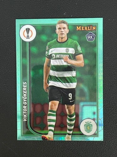 Viktor Gyökeres 2024 Topps Merlin Chrome Aqua Prism Refractor #113