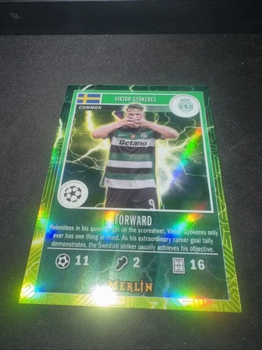 Viktor Gyökeres 2024 Topps Merlin Chrome Lightning Green