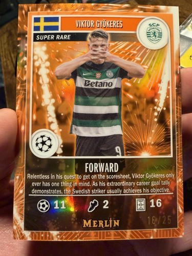 Viktor Gyökeres 2024 Topps Merlin Chrome Orange /25