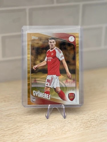 Viktor Gyökeres 2025 Topps UCC Flagship Gold Raindrops /50
