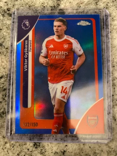 Viktor Gyokeres 2025 Topps Chrome Blue Refractor /150