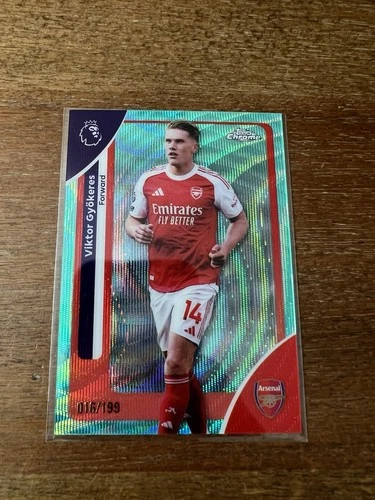 Viktor Gyokeres 2025 Topps Chrome Aqua Wave /199