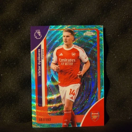 Viktor Gyokeres 2025 Topps Chrome Aqua Wave /199
