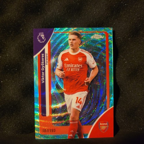 Viktor Gyokeres 2025 Topps Chrome Aqua Wave Refractor /199