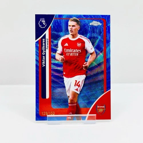Viktor Gyokeres 2026 Topps Chrome Blue Wave Refractor /150