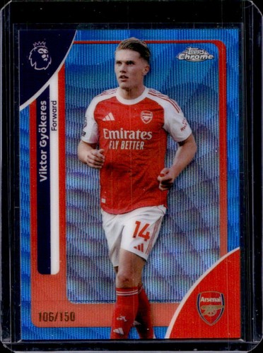 Viktor Gyokeres 2026 Topps Chrome Blue Wave Refractor /150