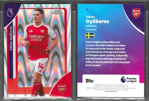Viktor Gyokeres 2026 Topps Chrome EPL Raywave Refractor