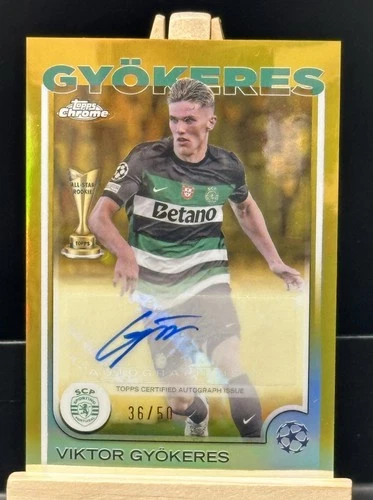 Viktor Gyokeres 2024 Topps Chrome Gold Refractor /50