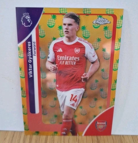 Viktor Gyokeres 2026 Topps Chrome Premier League Pineapple Refractor