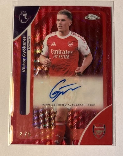 Viktor Gyokeres 2026 Topps Chrome Premier League Red Wave /5